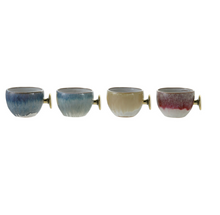 Load image into Gallery viewer, 12oz Stoneware Glaze Gold Handle Mug
