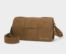 Load image into Gallery viewer, Taya Woven Suede Crossbody Bag- Caramel
