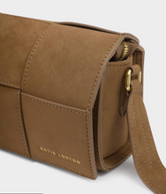Load image into Gallery viewer, Taya Woven Suede Crossbody Bag- Caramel
