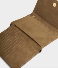 Load image into Gallery viewer, Taya Woven Suede Wallet- Caramel
