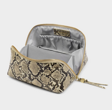 Load image into Gallery viewer, Soho Makeup &amp; Toiletry Bag (Medium)-Faux Snake
