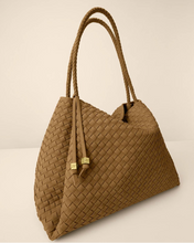 Load image into Gallery viewer, Nova Woven Suede Large Shoulder Bag - Caramel
