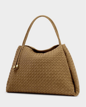 Load image into Gallery viewer, Nova Woven Suede Large Shoulder Bag - Caramel
