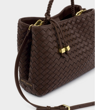 Load image into Gallery viewer, Nova Woven Top Handle Bag- Chocolate
