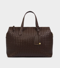Load image into Gallery viewer, Milan Woven Weekender Tote -Chocolate
