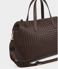 Load image into Gallery viewer, Milan Woven Weekender Tote -Chocolate
