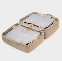 Load image into Gallery viewer, Hanging Makeup &amp; Toiletry Bag- Light Taupe
