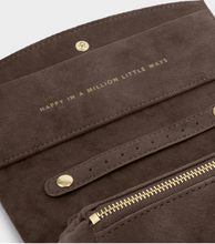 Load image into Gallery viewer, Travel Jewelry &amp; Accessories Organizer - Suede Chocolate
