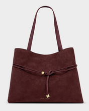Load image into Gallery viewer, Lori Suede Belted Tote Bag- Burgundy

