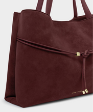 Load image into Gallery viewer, Lori Suede Belted Tote Bag- Burgundy
