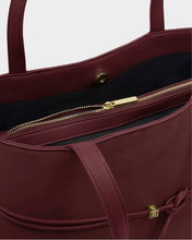 Load image into Gallery viewer, Lori Suede Belted Tote Bag- Burgundy
