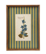 Load image into Gallery viewer, Botanical Stripe Wooden Frame Wall Art- Teal/Green
