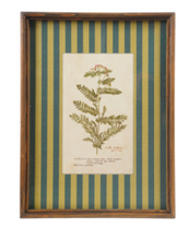 Load image into Gallery viewer, Botanical Stripe Wooden Frame Wall Art- Teal/Green
