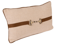 Load image into Gallery viewer, Horsebit Faux Suede Lumbar Pillow
