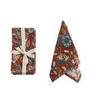 Load image into Gallery viewer, Floral Cotton &amp; Linen Napkins - Set of 4
