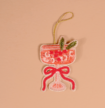 Load image into Gallery viewer, Cranberry Cosmo Beaded Ornament - Darling Effect
