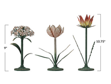 Load image into Gallery viewer, Medium Metal Floral Taper Candle Holder
