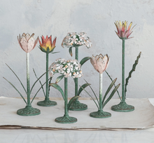 Load image into Gallery viewer, Medium Metal Floral Taper Candle Holder
