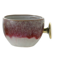 Load image into Gallery viewer, 12oz Stoneware Glaze Gold Handle Mug
