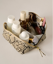Load image into Gallery viewer, Soho Makeup &amp; Toiletry Bag (Medium)-Faux Snake
