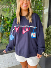 Load image into Gallery viewer, Grace Bikini Embroidered Sweatshirt - Navy
