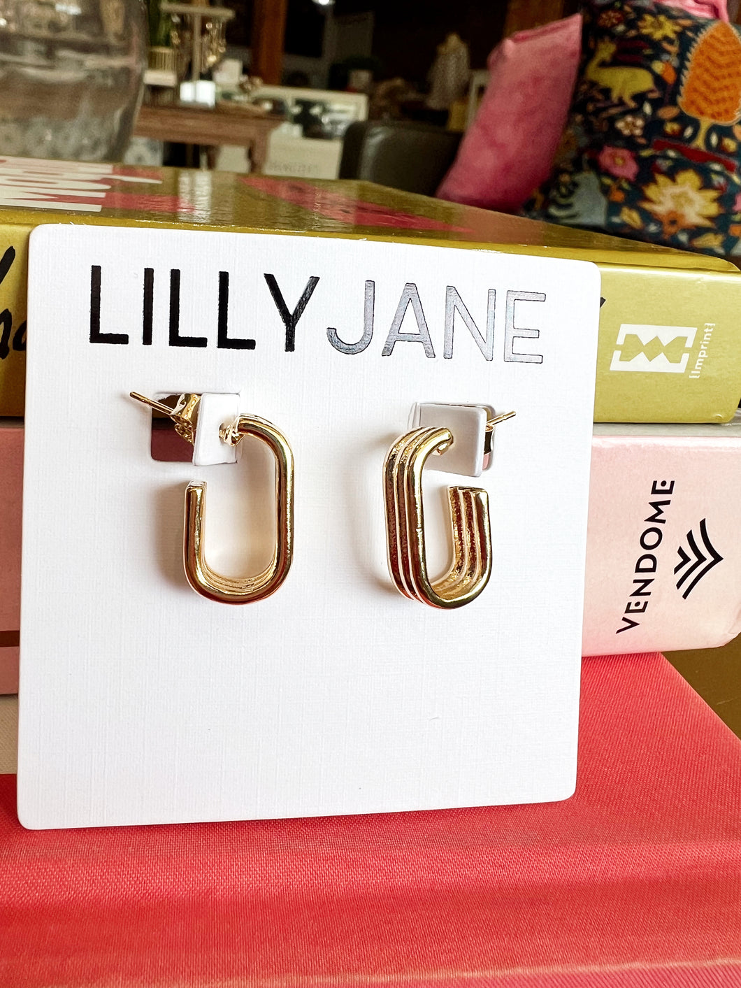 Gold Dainty Layered Oval Hoops