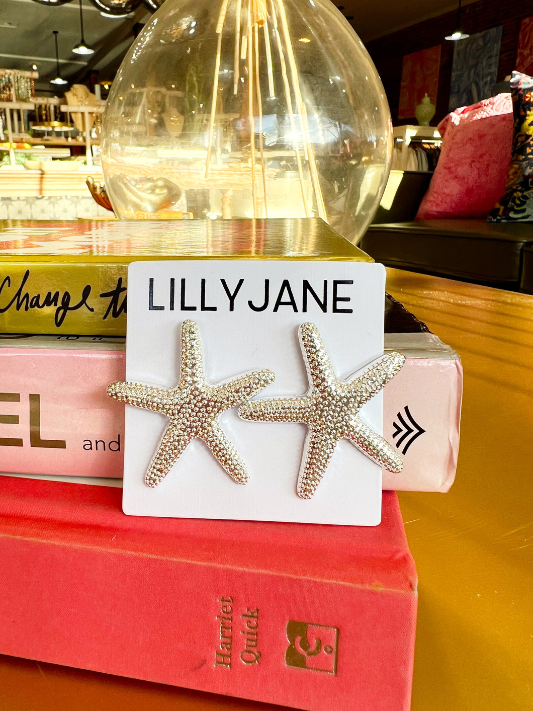 Silver Textured Starfish Stud Earrings
