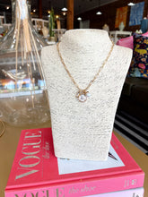 Load image into Gallery viewer, Dainty Gold Paperclip Coin Charm Necklace
