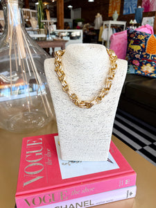 Gold Chunky Oval Link Chain Necklace