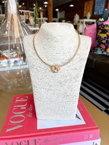 Gold Snake Chain Textured Knot Necklace