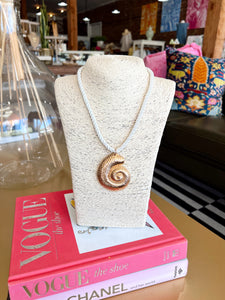 Corded Gold Conch Shell Necklace