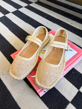 Load image into Gallery viewer, Meg Mary Jane Flats- Nude Rhinestone
