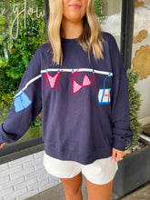 Load image into Gallery viewer, Grace Bikini Embroidered Sweatshirt - Navy

