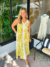 Load image into Gallery viewer, Lacey Floral Sleeveless Midi Dress- Lime
