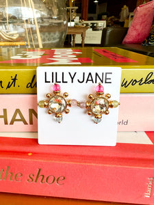 Multi Color Jewel Studded Earrings