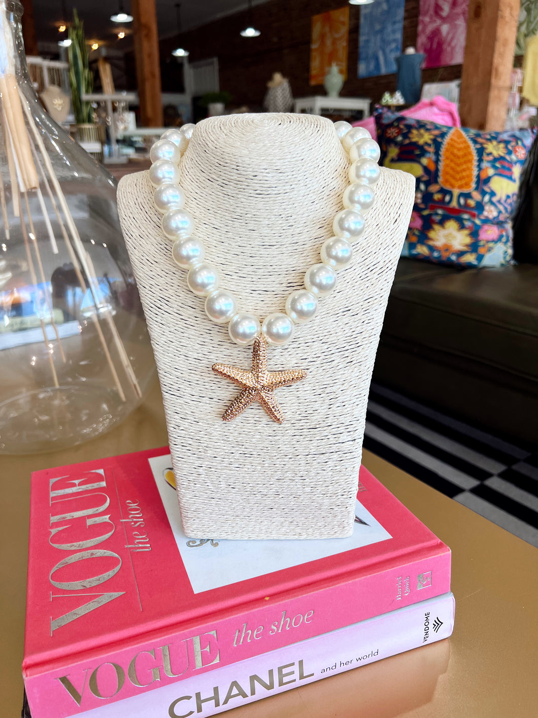 Chunky Pearl Starfish Necklace