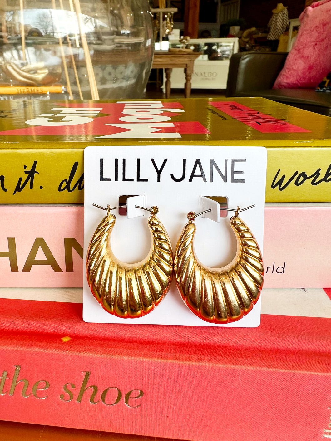 Gold Gradual Textured Hoops