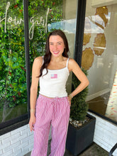 Load image into Gallery viewer, American Flag Embroidered Stitched Tank - White
