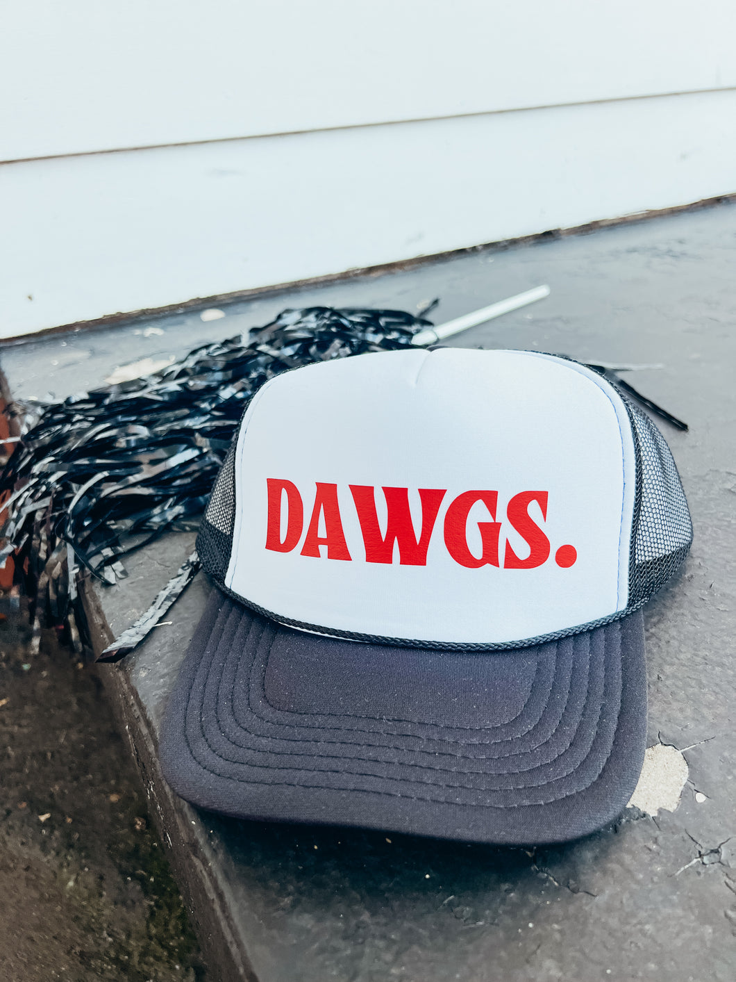 Dawgs Trucker Hat- Black & White