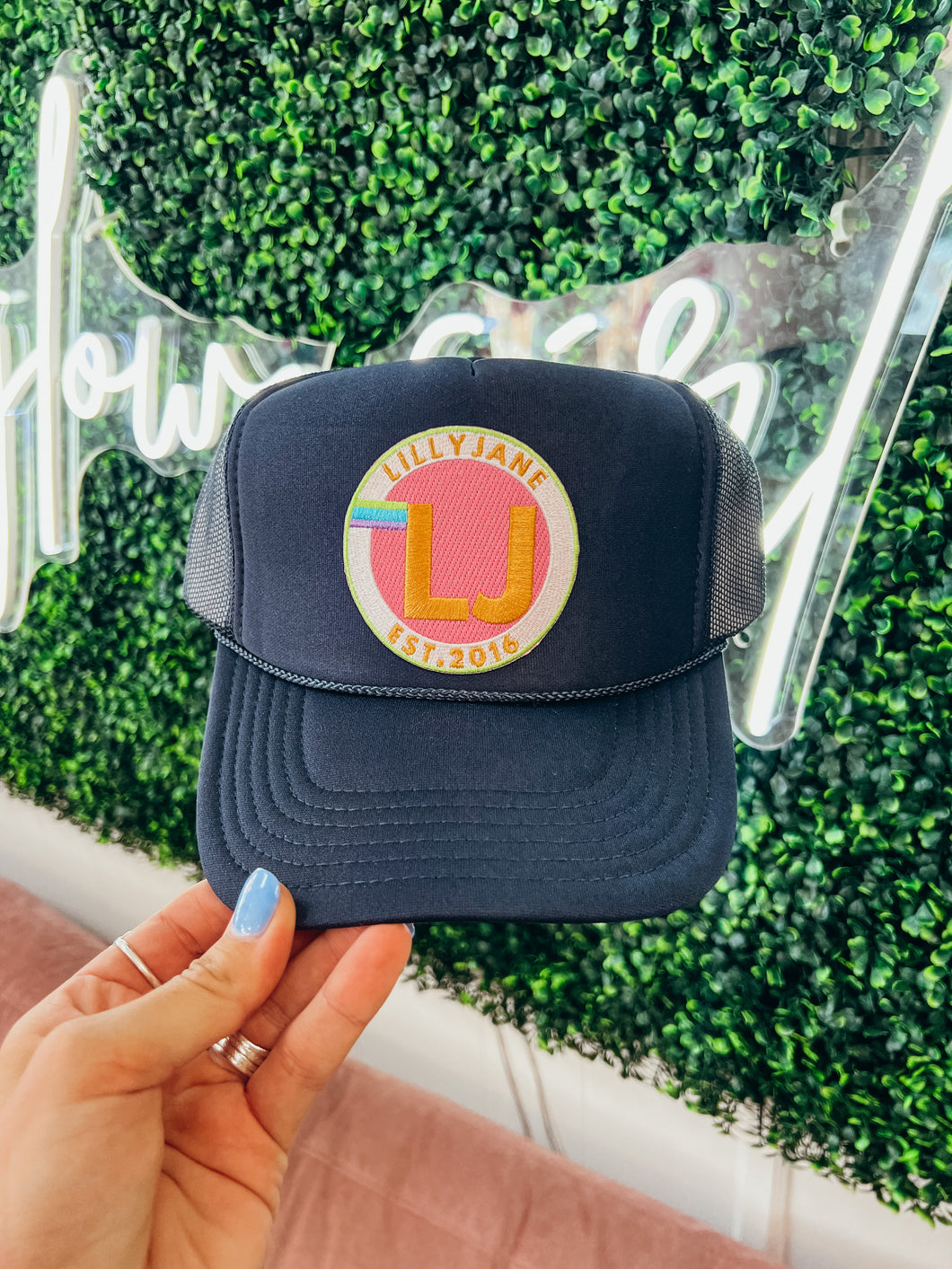 Lilly Jane Color Pop Trucker Hat- Navy