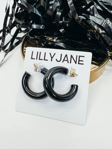 30mm Metallic Color Hoops- Black