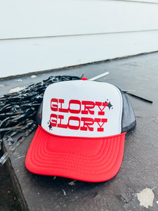 Glory Glory Trucker Hat-Black & Red