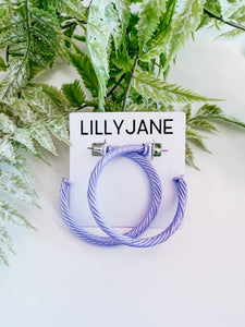 Twisted Cable Hoops- Lavender