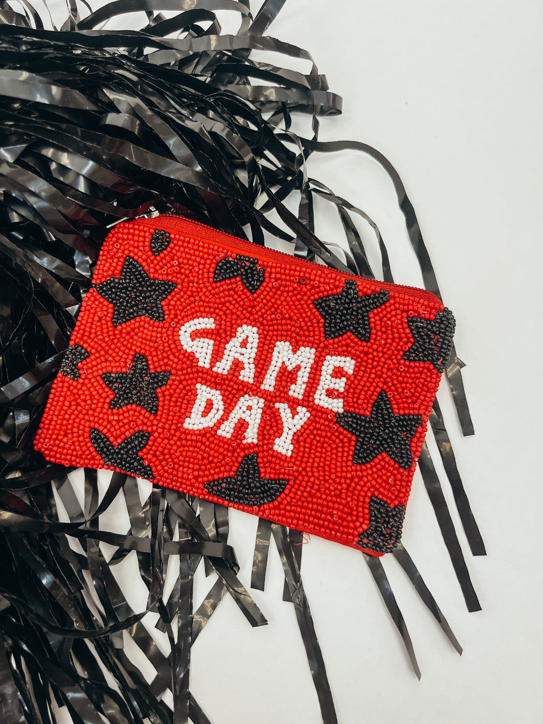 Game Day Star Seed Bead Coin Purse