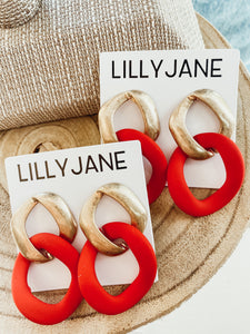 Chunky Red Link Dangles