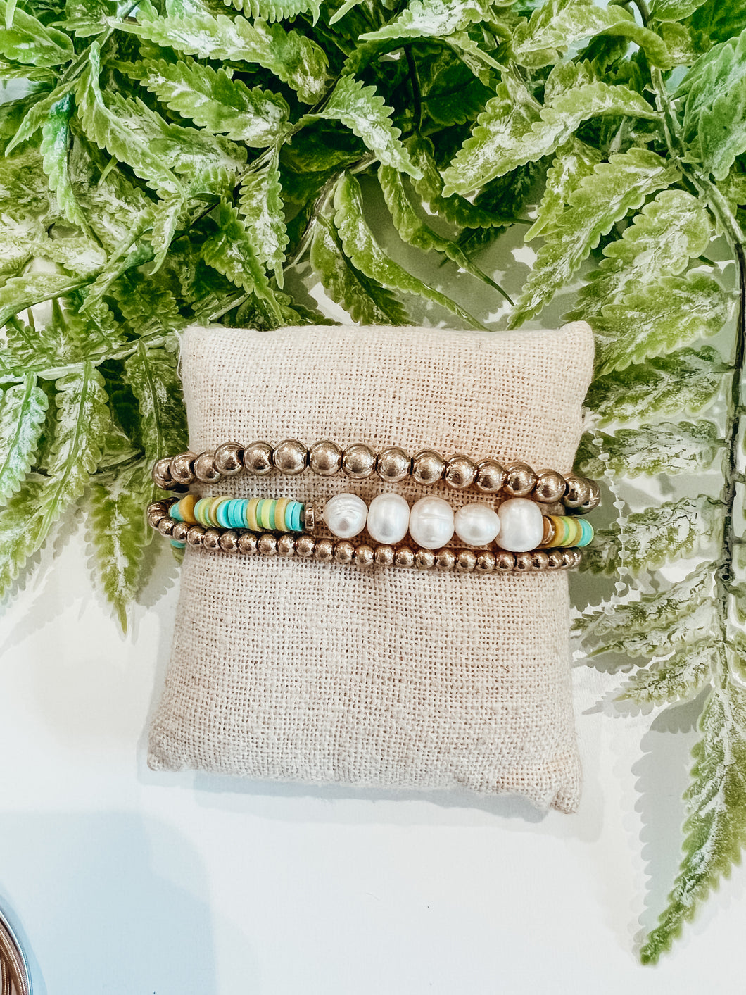 Turquoise Freshwater Pearl Beaded Bracelet Set