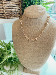 Gold 16" Oval Tab Necklace