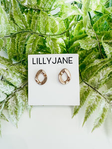 Gold Single Chain Link Earrings