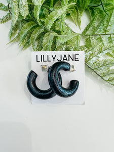Black Glazed Chunky Hoops