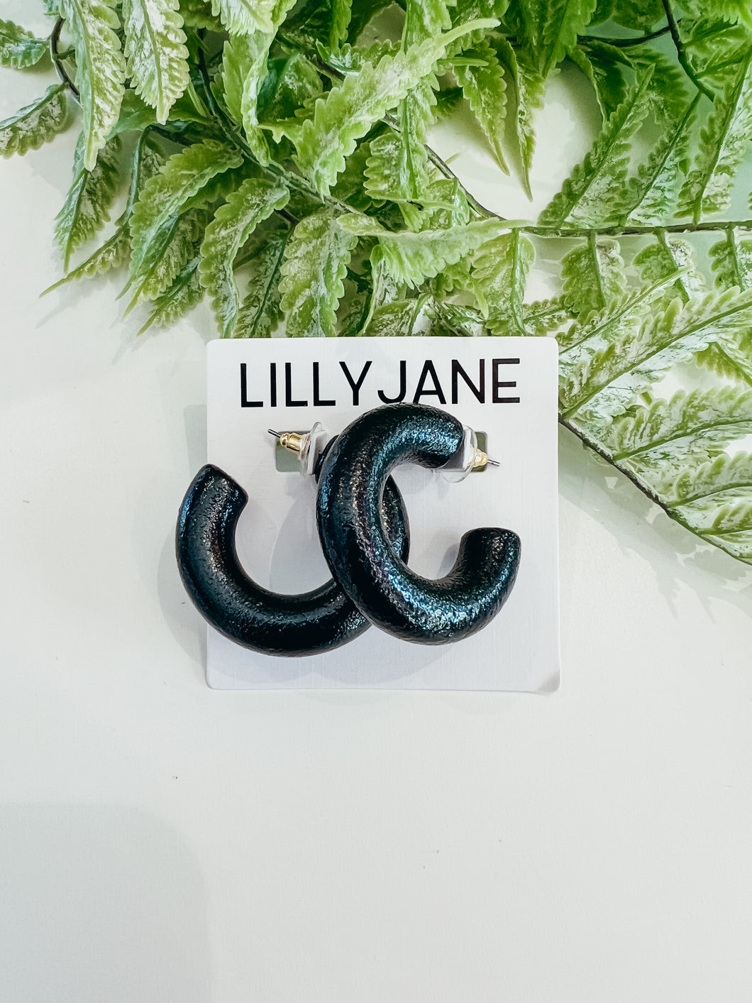 Black Glazed Chunky Hoops